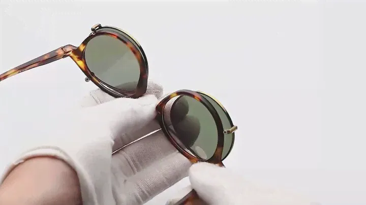 ZENOTTIC Retro Double Lens Flip Up Clip on Sunglasses Steampunk Style