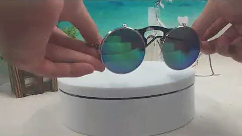 Beluszka.com Steampunk Flip Up Round Circle Sunglasses