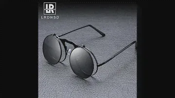 LRDNSD Brand Retro Steampunk Sunglasses Men Flip Up Round Summer Metal Sun Glasses Male Oculos
